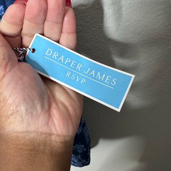 Draper James RSVP 2X Blue Floral  Bodysuit NWT $58 V-Neck Plus Size - Picture 7 of 10